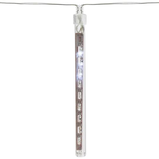 10ct. White Transparent Dripping Icicle Snowfall Christmas Light Tubes with Clear Wire